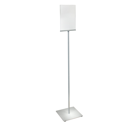 AZAR DISPLAYS 8.5"x11" Pedestal Two-Sided Sign Holder Stand on Square Metal Base 300863